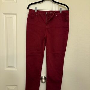 Chico's Burgundy Slim Leg Ankle Jeans